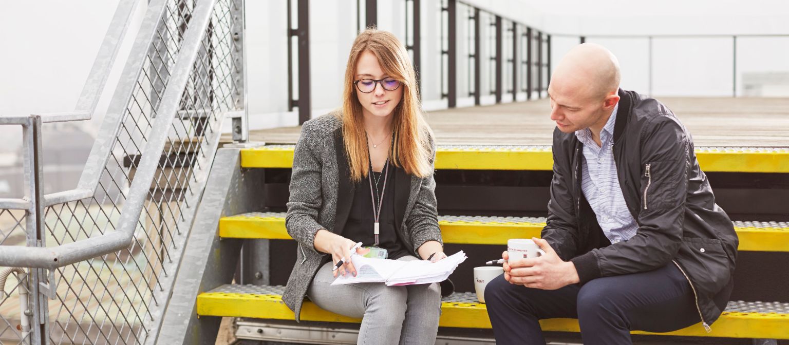 Data Analyst: Marie-Laure Jacobs and a team colleague.