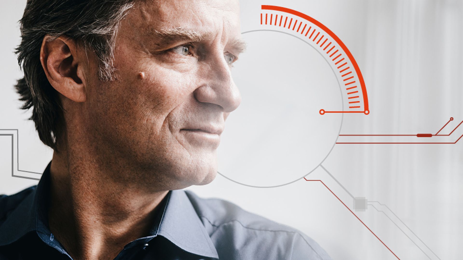 Homme affaires, regarder loin: la confiance des consommateurs dans le numérique* est faible